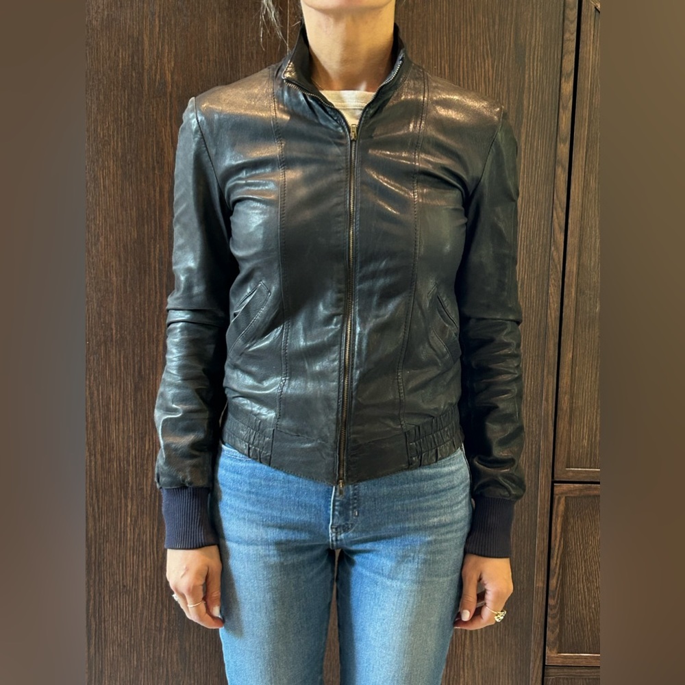 GAS leather bomber